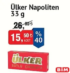 ÜLKER NAPOLİTEN ÇİKOLATA 33 G